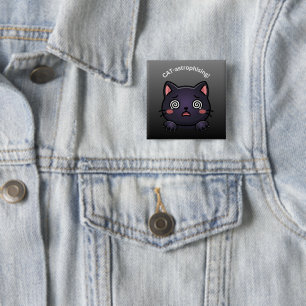 Cute Catastrophizing Cat 15 Cm Square Badge