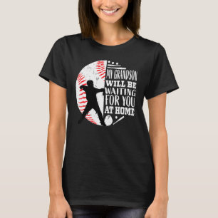 Cute Catcher Grandma Grandpa Grandson Quote Graphi T-Shirt