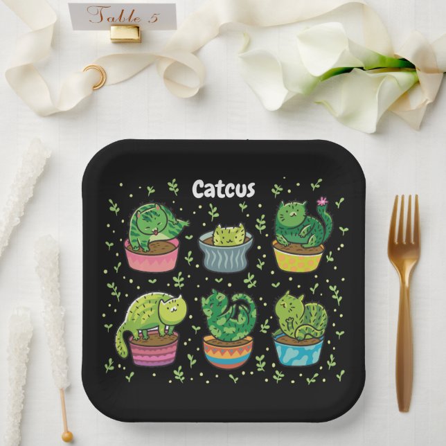 Cute Catcus Paper Plate (Wedding)