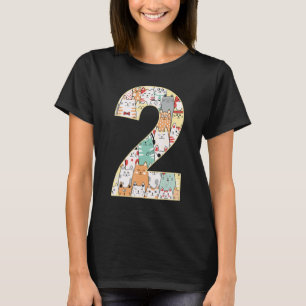 Cute Cate Second Birthday Cute Kitty 2 Year Old T-Shirt