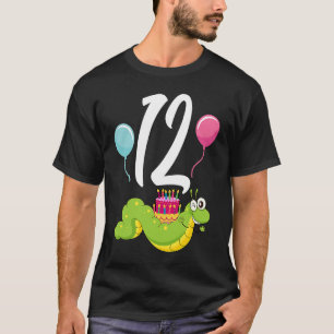 Cute Caterpillar 12th Birthday Kids Butterflies T-Shirt