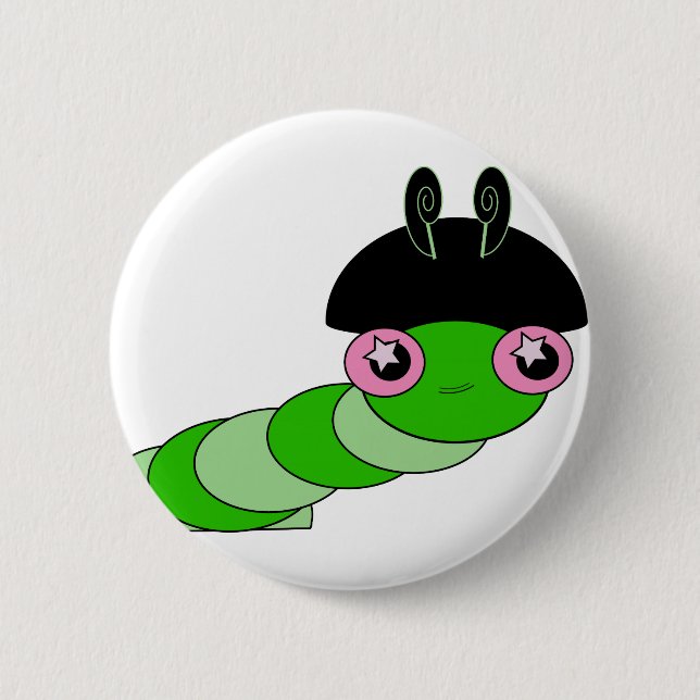 Cute Caterpillar 6 Cm Round Badge (Front)