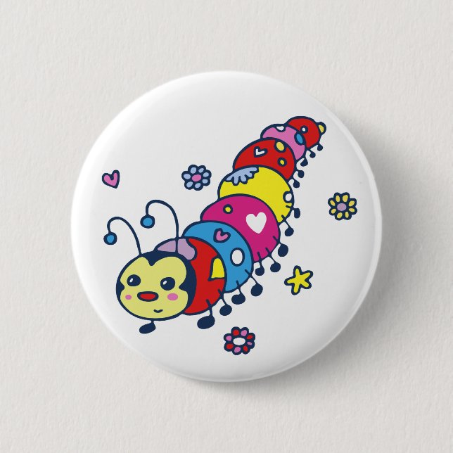 Cute Caterpillar 6 Cm Round Badge (Front)