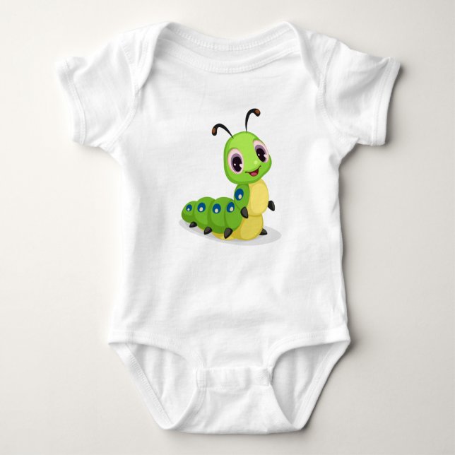 Cute Caterpillar Baby Bodysuit 2 (Front)