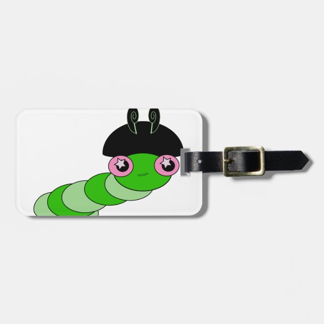 Cute Caterpillar Luggage Tag (Front Horizontal)