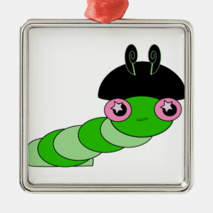 Cute Caterpillar Metal Ornament