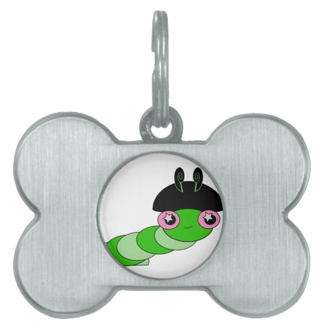 Cute Caterpillar Pet Name Tag (Front)