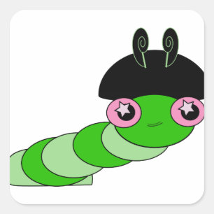 Cute Caterpillar Square Sticker
