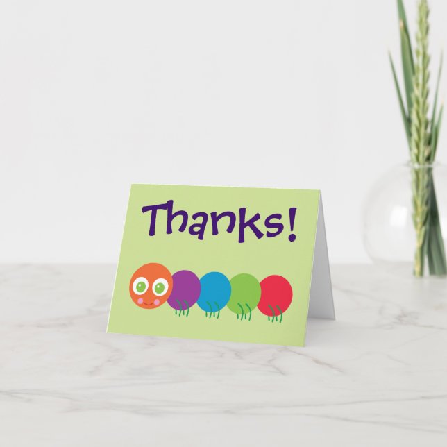 Cute Caterpillar Thank You Cards (Front)