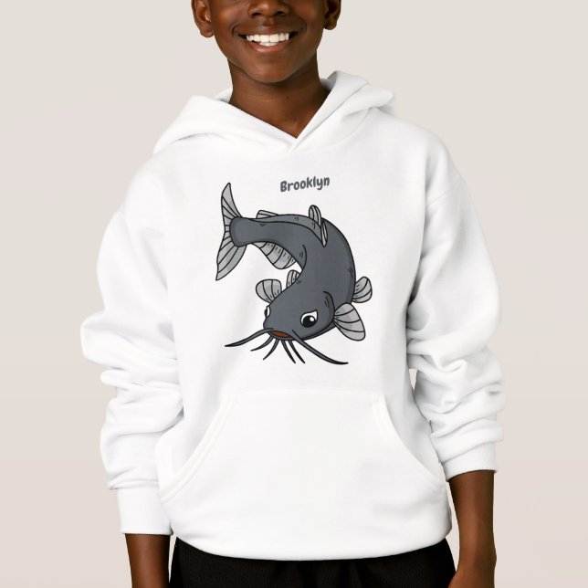 Cute catfish cartoon illustration (Front)