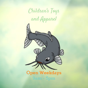 Cute catfish cartoon illustration
