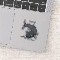 Cute catfish cartoon illustration