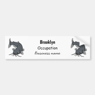 Cute catfish cartoon illustration bumper sticker