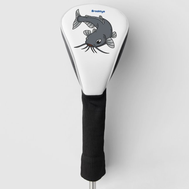 Cute catfish cartoon illustration golf head cover (Front)