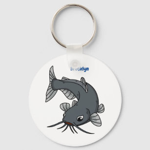Cute catfish cartoon illustration  key ring