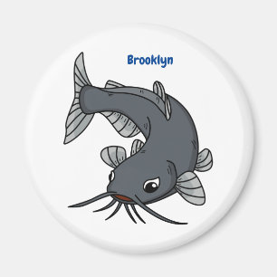 Cute catfish cartoon illustration magnet