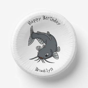 Cute catfish cartoon illustration paper plate