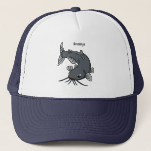 Cute catfish cartoon illustration trucker hat