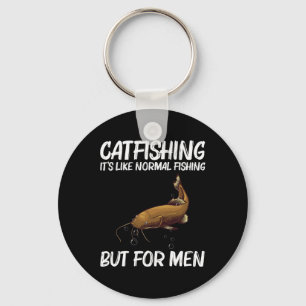 Cute Catfishing Design For Men Boys Fishing Catfis Key Ring