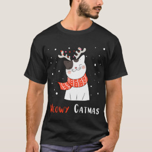 Cute Catmas Reindeer Christmas Cat Kitten Lover Xm T-Shirt