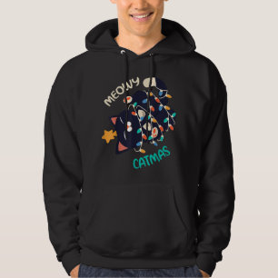 Cute Catmas Tree Christmas Lights Cat Cats Lover X Hoodie