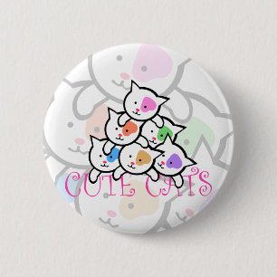 CUTE CATS 6 CM ROUND BADGE