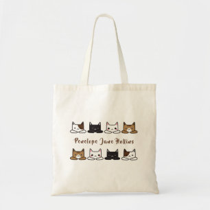 Cute "Cats All In A Row" Tote Bag