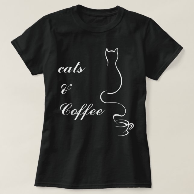 Cute Cats and Coffee TShirt (Design Front)