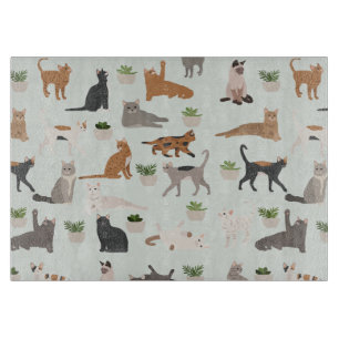 Cute Cats and House Plants  Cutting Board