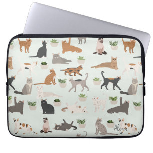 Cute Cats and House Plants  Laptop Sleeve