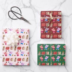 Cute cats and Presents Christmas Wrapping Paper Sheet