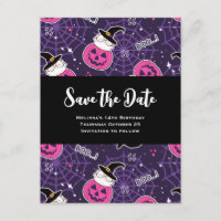 Cute Cats and Pumpkins Halloween Pattern Birthday
