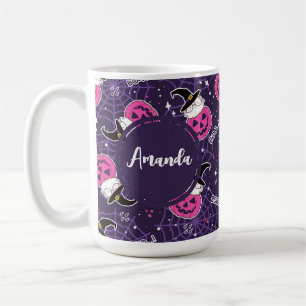 Cute Cats and Pumpkins Halloween Pattern Coffee Mug
