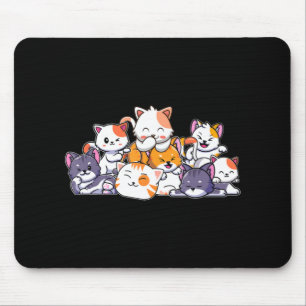 Cute Cats Anime Kawaii Japanese Otaku Neko Gift Wo Mouse Pad