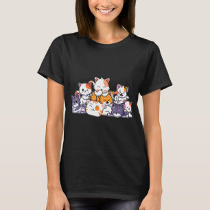 Cute Cats Anime Kawaii Japanese Otaku Neko Gift Wo T-Shirt