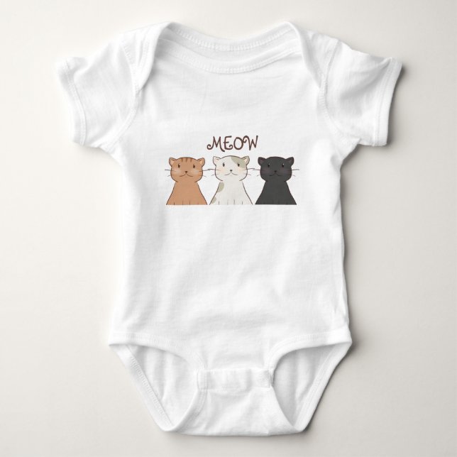 Cute Cats baby Bodysuit (Front)
