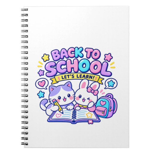 Cute Cats Back to School Learning Design Notebook (Front)
