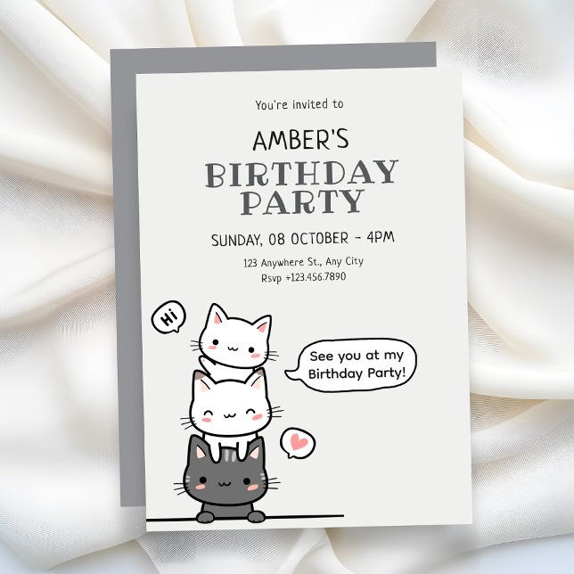 Cute cats birthday  invitation (Creator Uploaded)