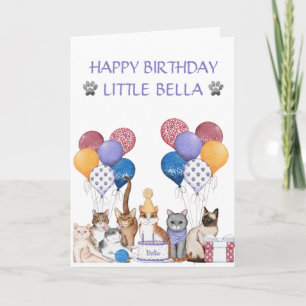 Cute Cats Birthday Party Card