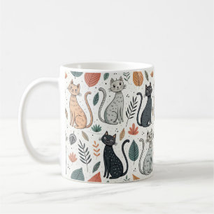 Cute Cats Boho Lovely Pets Retro Mandala Animals Coffee Mug