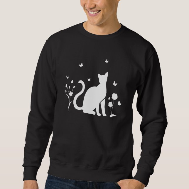 Cute Cats Cat  I Cute Cats Butterflies Sweatshirt (Front)