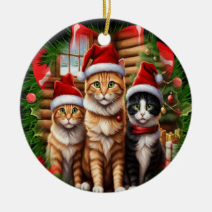 Cute  cats  ceramic ornament