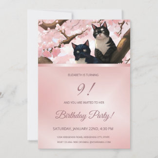 Cute Cats |  Cherry Blossom Girls Invitation