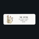 Cute Cats Christmas Holiday Return Address Label<br><div class="desc">Adorable Christmas return address label featuring two cats in Santa hats, perfect for adding festive charm to your holiday mail. A fun way to personalise Christmas cards, holiday letters, or gift packages. Great for cat lovers, these labels combine practicality with a touch of holiday cheer. Easy to customise with your...</div>
