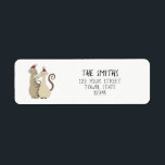 Cute Cats Christmas Holiday Return Address Return Address Label<br><div class="desc">Adorable Christmas return address label featuring two cats in Santa hats, perfect for adding festive charm to your holiday mail. A fun way to personalise Christmas cards, holiday letters, or gift packages. Great for cat lovers, these labels combine practicality with a touch of holiday cheer. Easy to customise with your...</div>