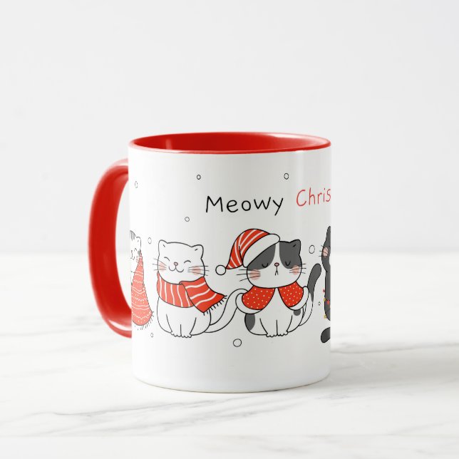 Cute Cats Christmas Mug (Front Left)