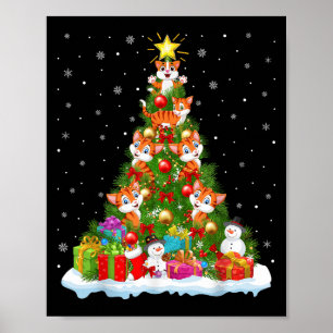 Cute Cats Christmas Tree Holiday Decor Funny Cat X