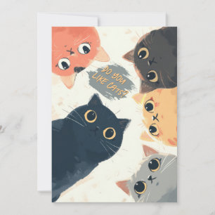 Cute Cats Circle – Kawaii Cat Illustration Holiday Card
