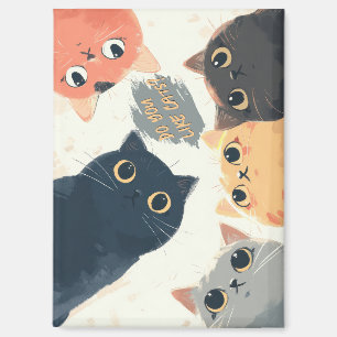 Cute Cats Circle – Kawaii Cat Illustration Magnet