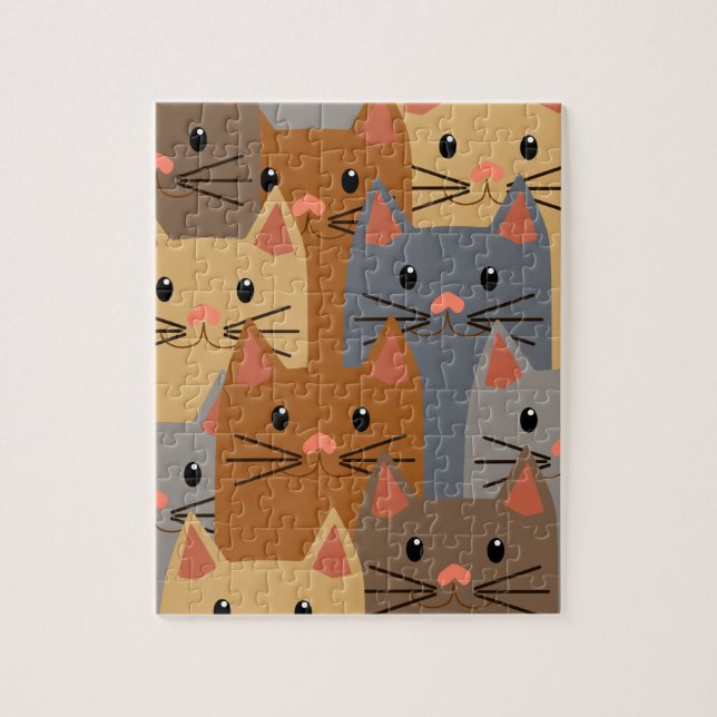 Cute Cats Colourful Cat Face Collage Jigsaw Puzzle (Vertical)